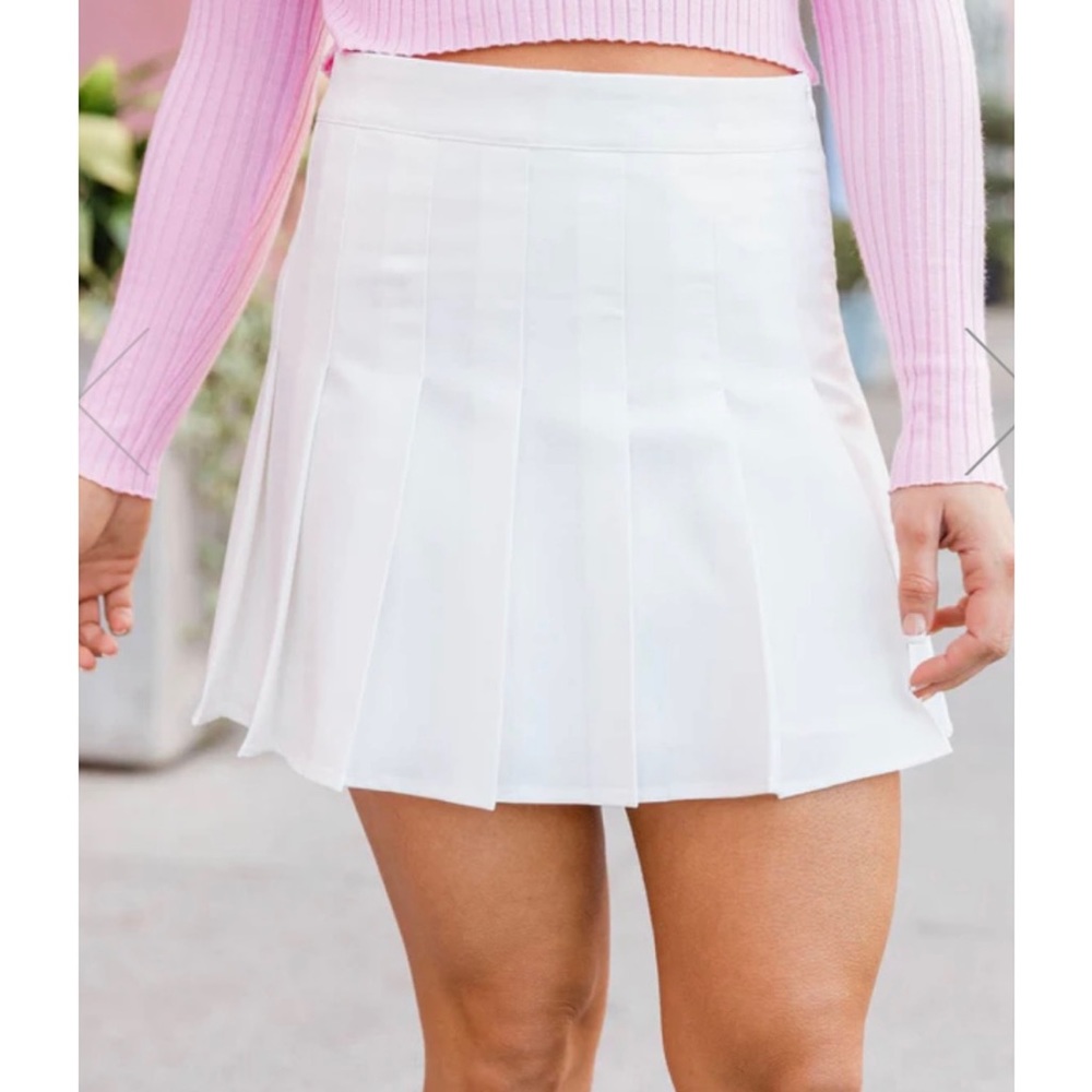 Pink Lily White Tennis Skirt